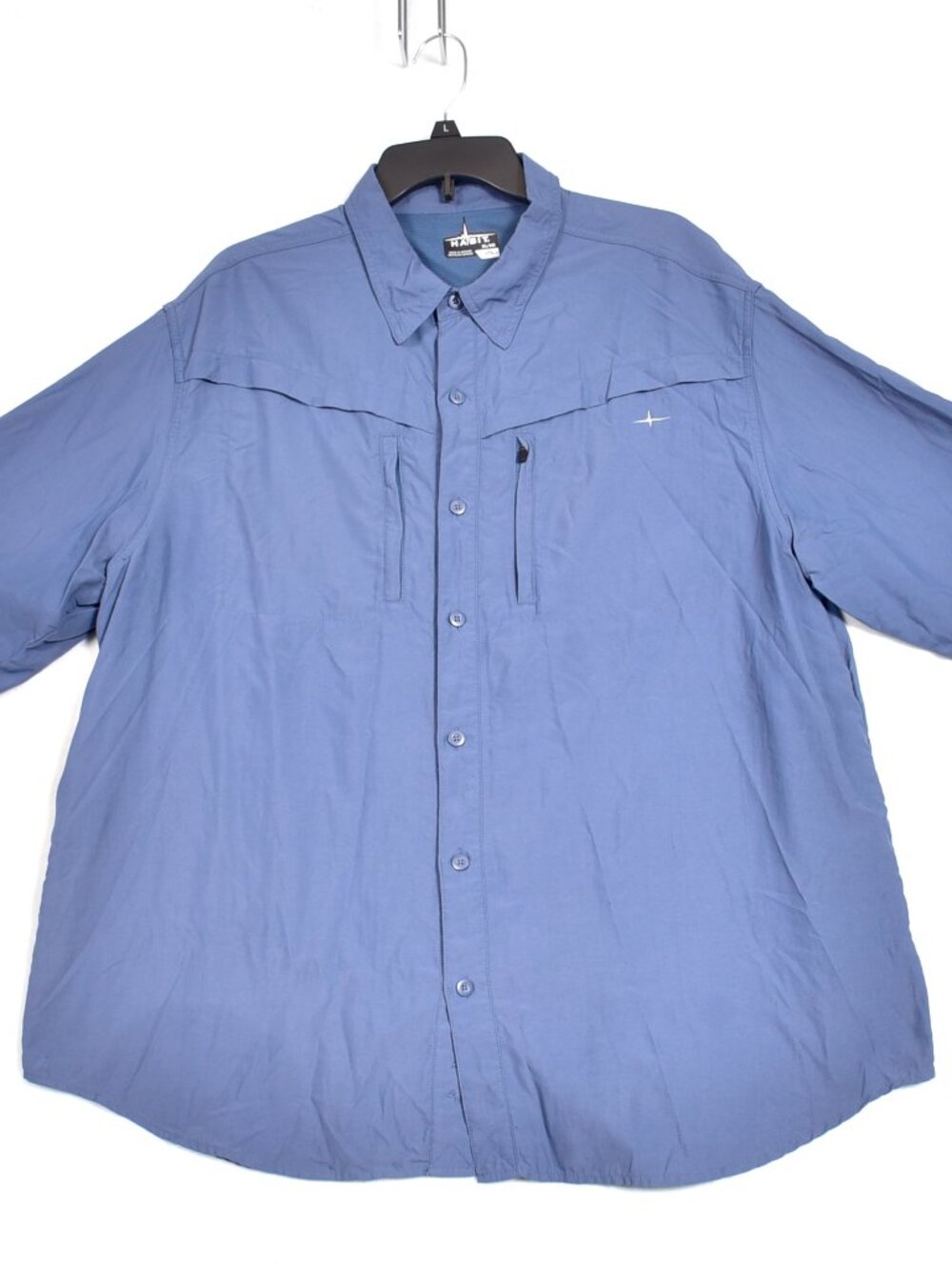 Habit Men's XL Blue Fishing Shirt Short Sleeve Vented Performance Outdoor